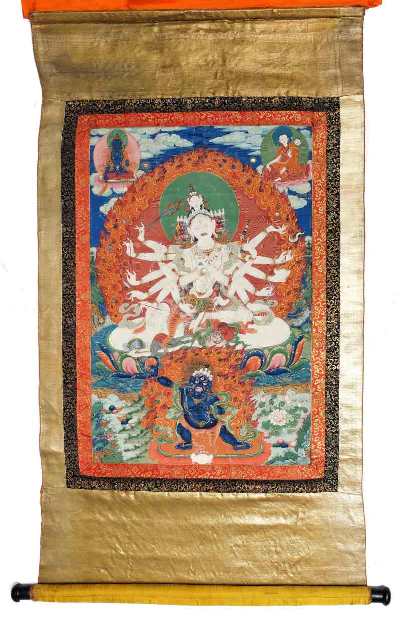A Thangka of Sahasrabhūja Avalokiteśvara with Mahākāla - 图3