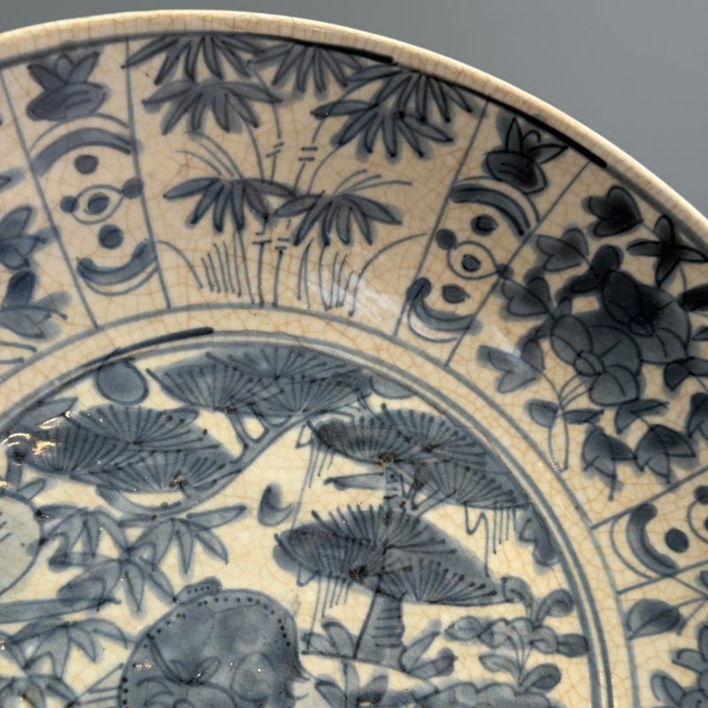 A Chinese blue and white Swatow 'Deer' dish - 图7