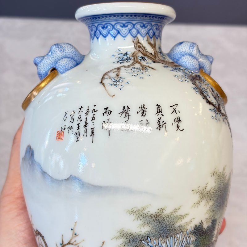 漁樵耕讀 | A set of four Chinese famille rose 'Yu Qiao Geng Du 漁樵耕讀' vases - 图17