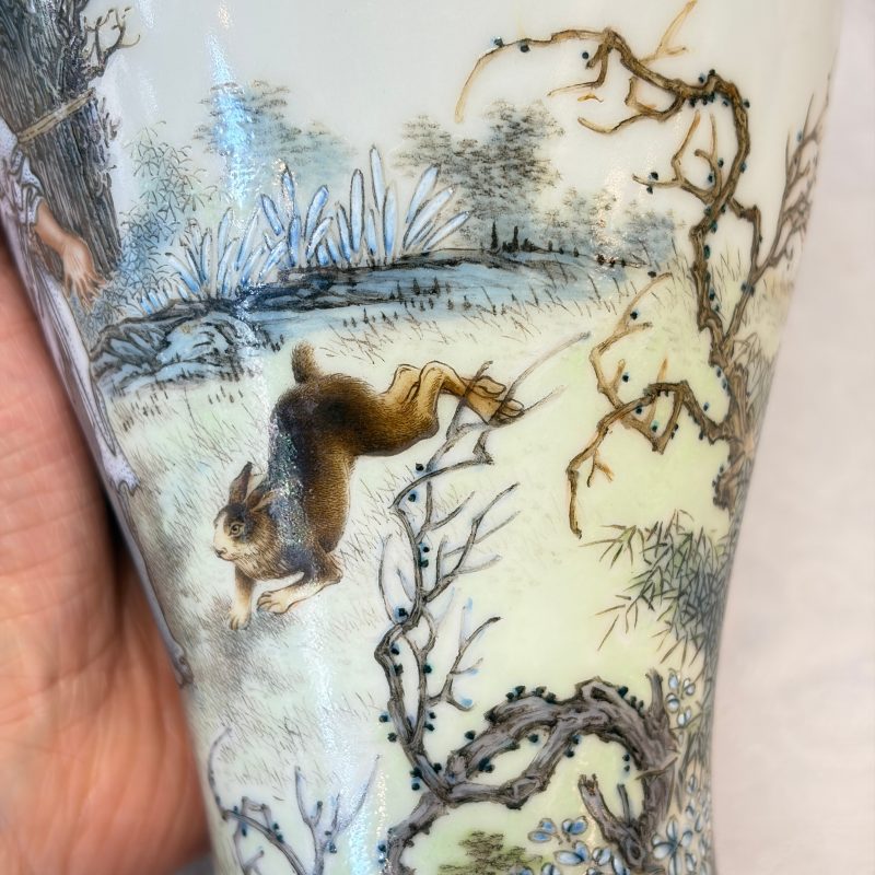 漁樵耕讀 | A set of four Chinese famille rose 'Yu Qiao Geng Du 漁樵耕讀' vases - 图16