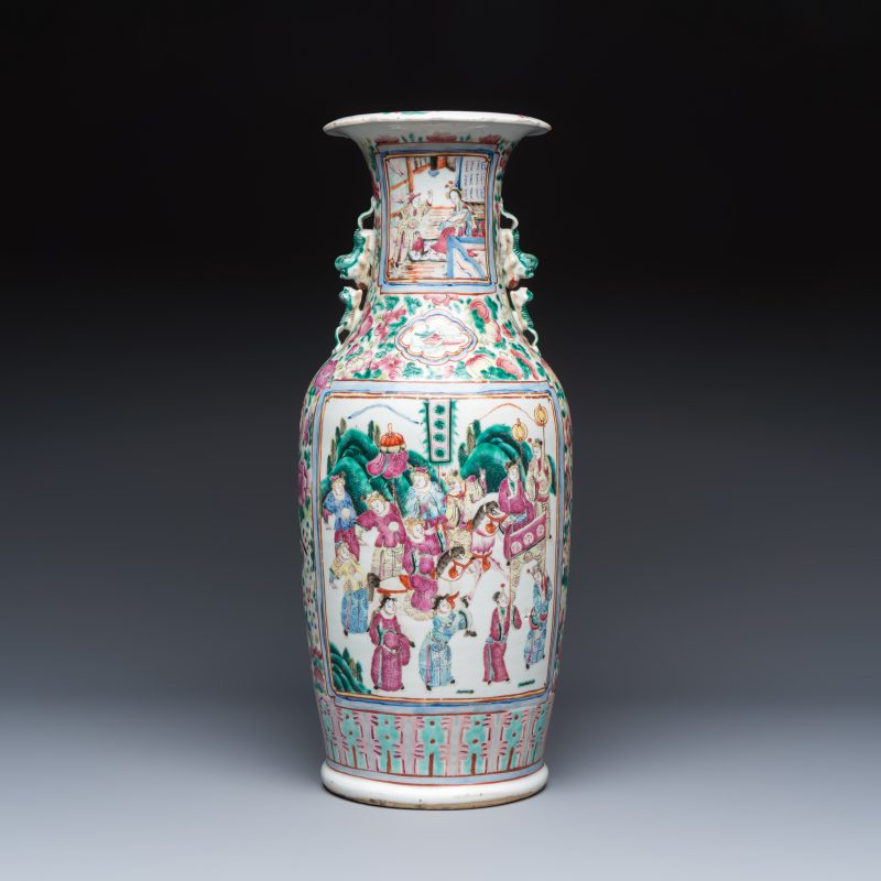 A Chinese famille rose vase with narrative design - 图5