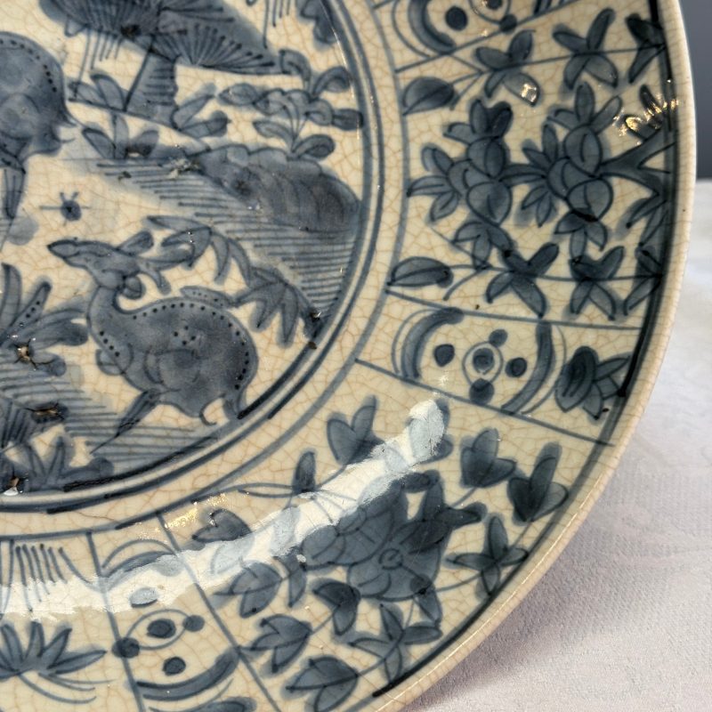 A Chinese blue and white Swatow 'Deer' dish - 图9