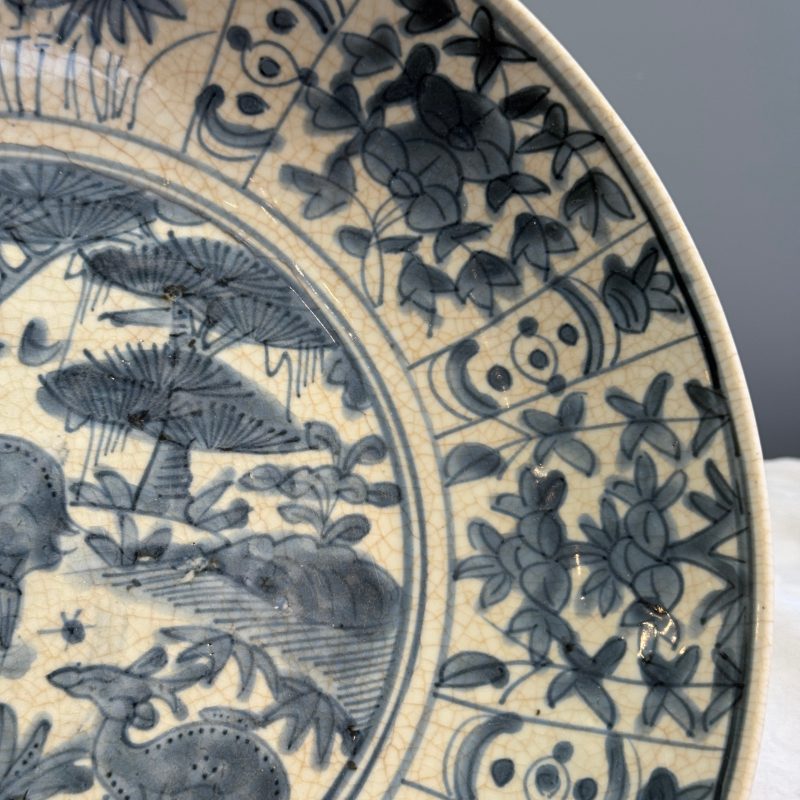 A Chinese blue and white Swatow 'Deer' dish - 图8
