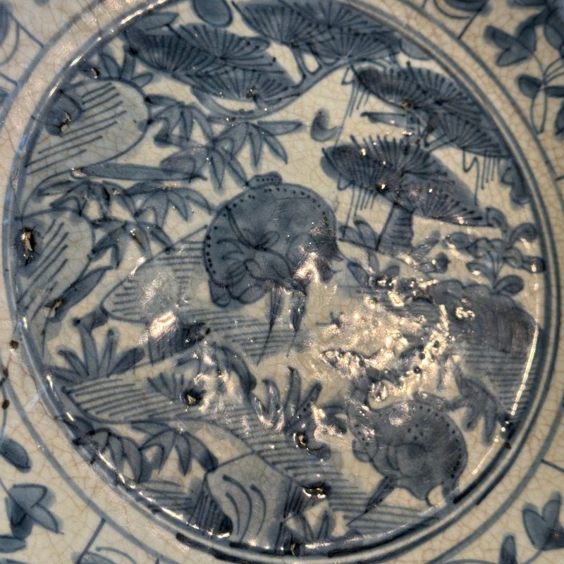A Chinese blue and white Swatow 'Deer' dish - 图10