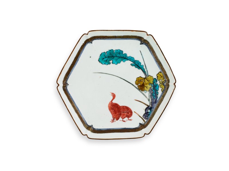 A set of ten porcelain dishes, Ko-Kutani type, Hizen, Edo period, mid-17th century | 色絵鶉図六角皿　十枚　肥前　古九谷様式　江戸時代前期　1640～50年代 - 图10