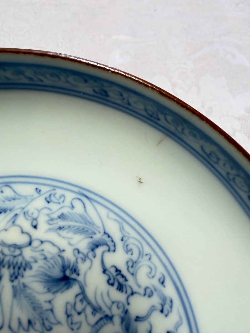 A Chinese blue and white pencil-style 'Buddhist Lions' plate - 图5