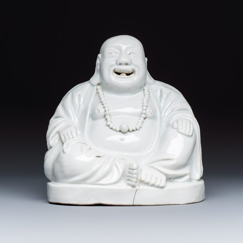 A Chinese white-glazed Milefo Buddha - 图2