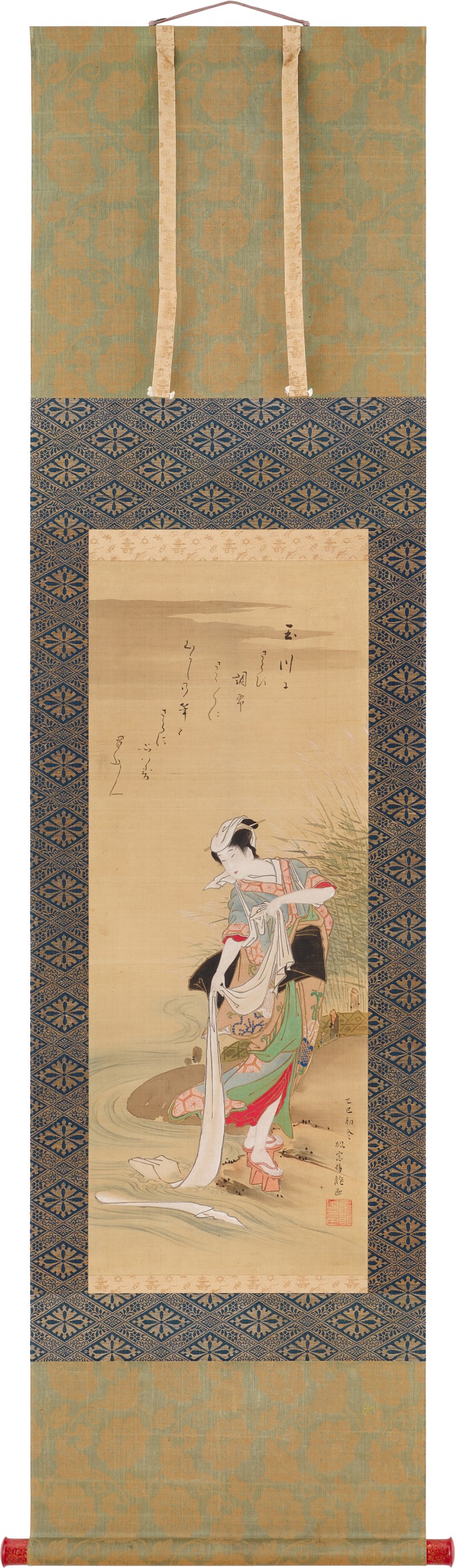 Sakai Hoitsu (1761-1828), The Jewel River at Chofu (Chofu no Tamagawa), Edo period, dated Kinoto mi shoto (10th month in the Year of the Wood Snake [1785]) | 酒井抱一　調布の玉河図　江戸時代　天明五年　十月 - 图2