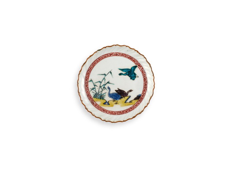 A set of five porcelain dishes, Fuku mark, Ko-Kutani type, Hizen, Edo period, circa 1650s | 色絵鴨文輪花皿　五枚　肥前　古九谷様式　江戸時代前期　1650年代 - 图2