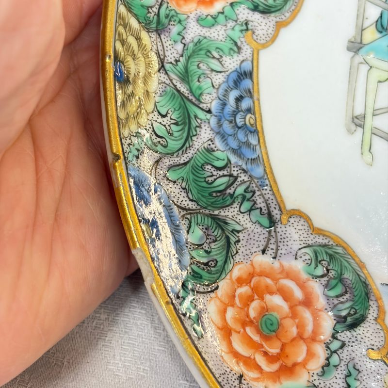 A set of six Chinese Canton famille verte plates with narrative design - 图15