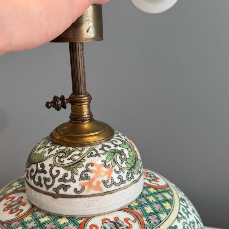 Three Chinese famille rose, verte and iron-red-decorated jars, one mounted as a lamp - 图61