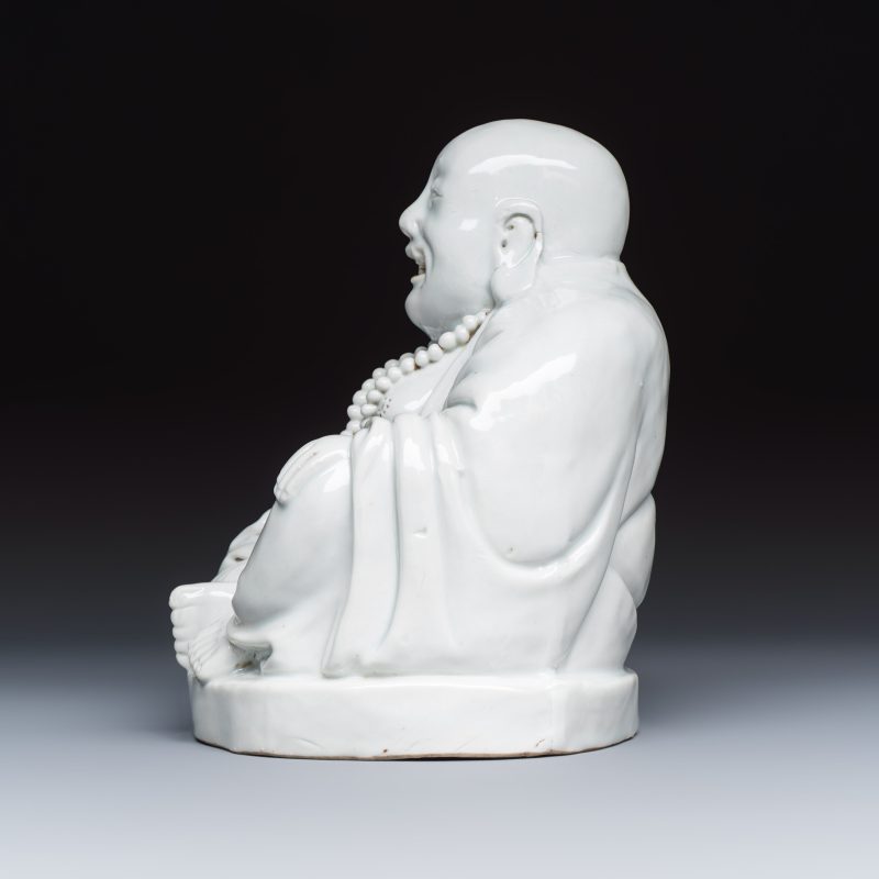 A Chinese white-glazed Milefo Buddha - 图3
