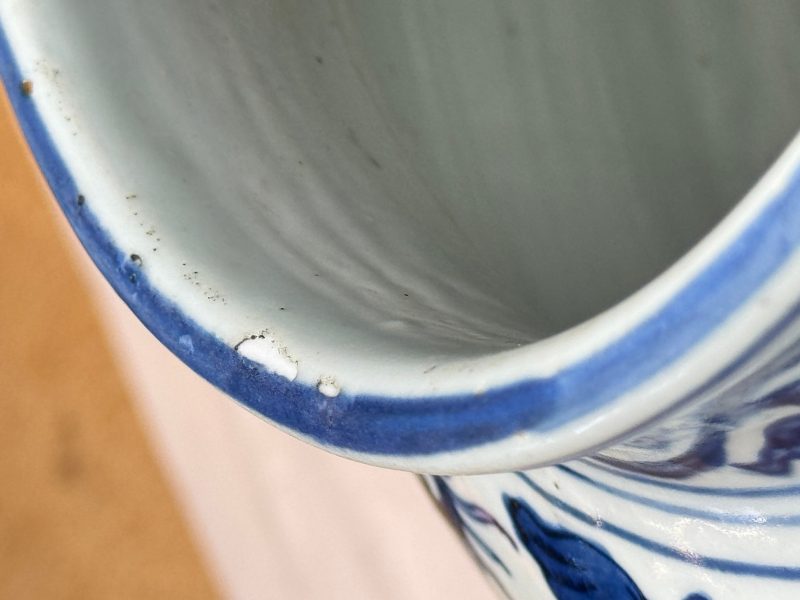 A large Chinese blue and white jar with Buddhist symbols, shells and insects - 图22