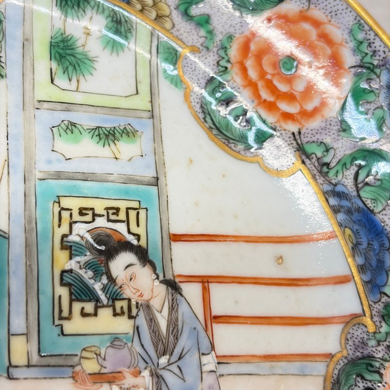 A set of six Chinese Canton famille verte plates with narrative design - 图17