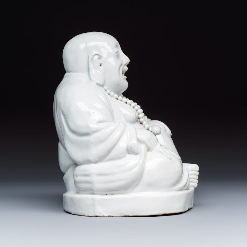 A Chinese white-glazed Milefo Buddha - 图5