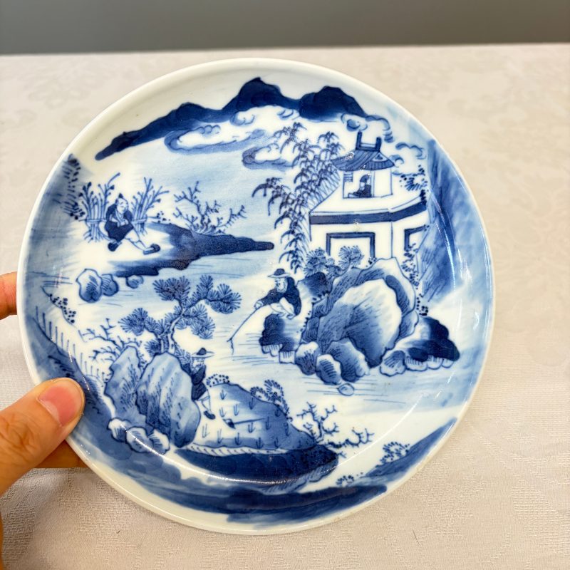 Five Chinese blue and white 'Bleu de Hue' 'Riverscape' plates - 图33