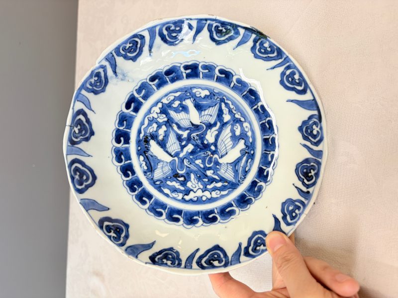 Six Chinese blue and white Ko-sometsuke 'Crane' plates for the Japanese market - 图47