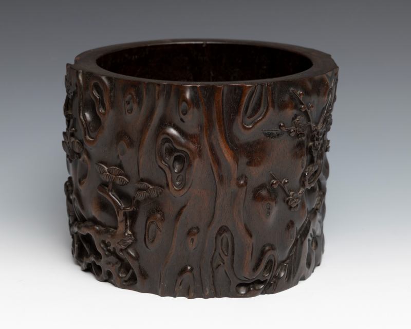 A zitan tree-trunk-form scroll pot - 图5