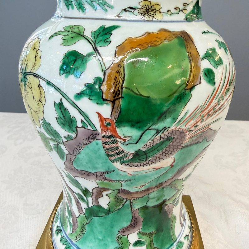 A Chinese famille verte gilt-bronze-mounted 'Yenyen' vase with pheasants - 图10