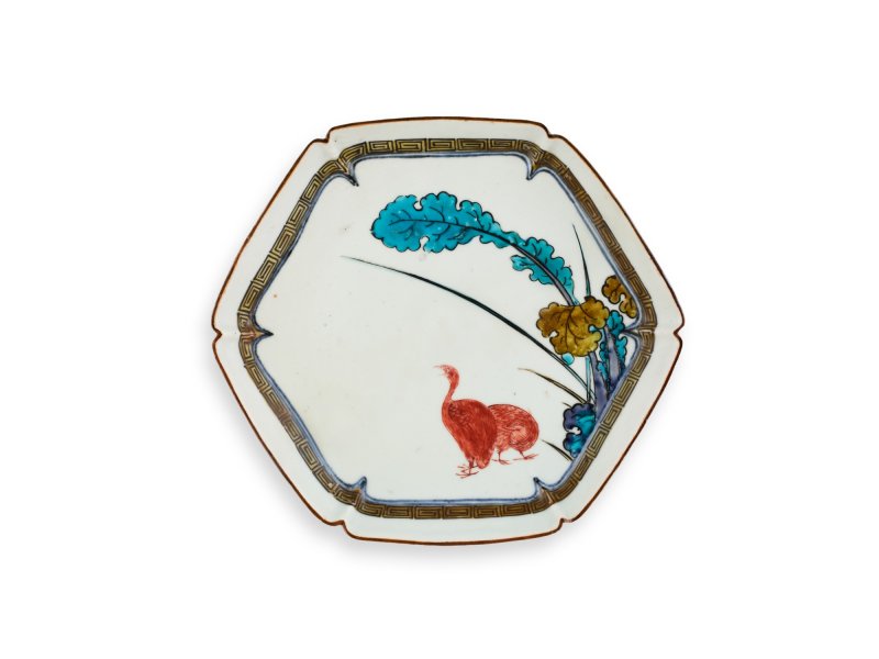 A set of ten porcelain dishes, Ko-Kutani type, Hizen, Edo period, mid-17th century | 色絵鶉図六角皿　十枚　肥前　古九谷様式　江戸時代前期　1640～50年代 - 图11