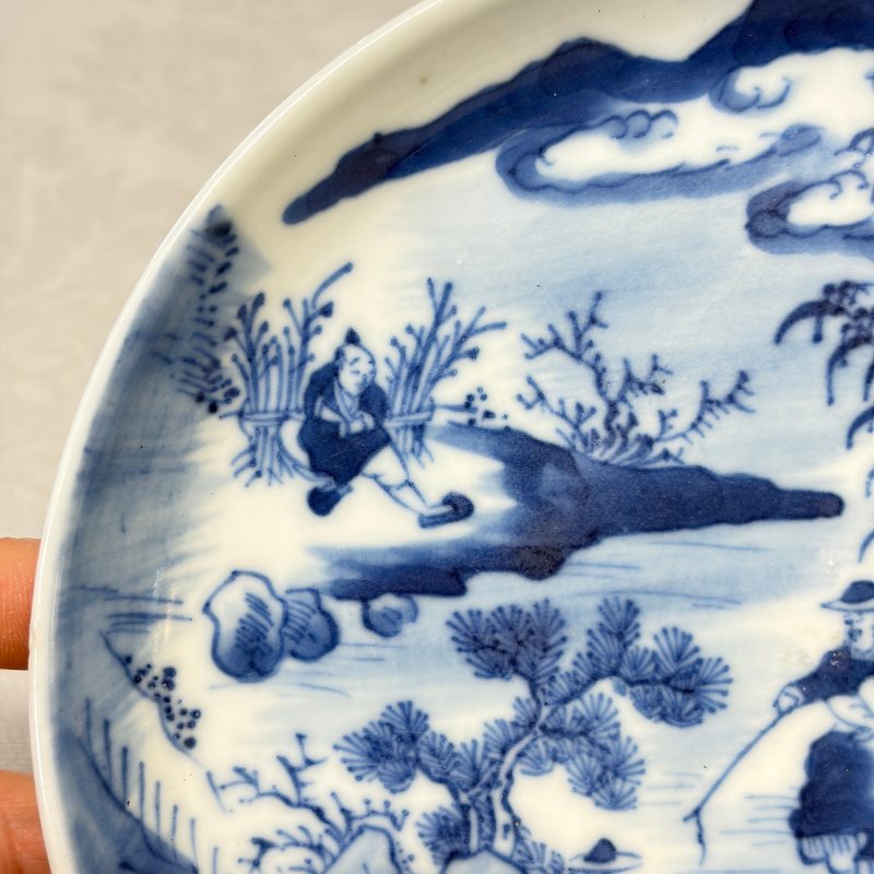 Five Chinese blue and white 'Bleu de Hue' 'Riverscape' plates - 图34