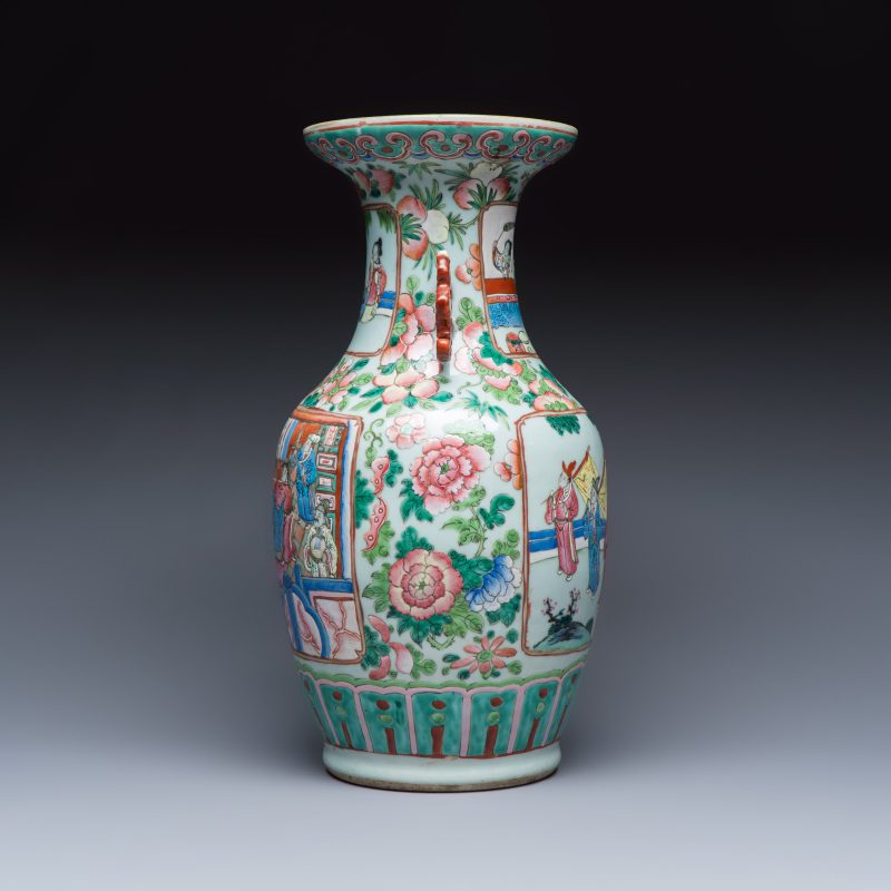 A Chinese famille rose vase with narrative design - 图2