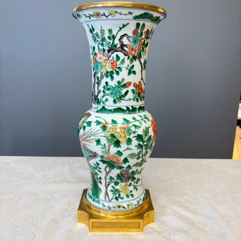 A Chinese famille verte gilt-bronze-mounted 'Yenyen' vase with pheasants - 图12