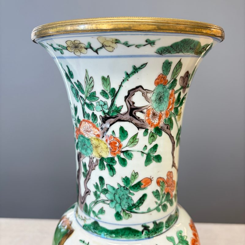 A Chinese famille verte gilt-bronze-mounted 'Yenyen' vase with pheasants - 图13