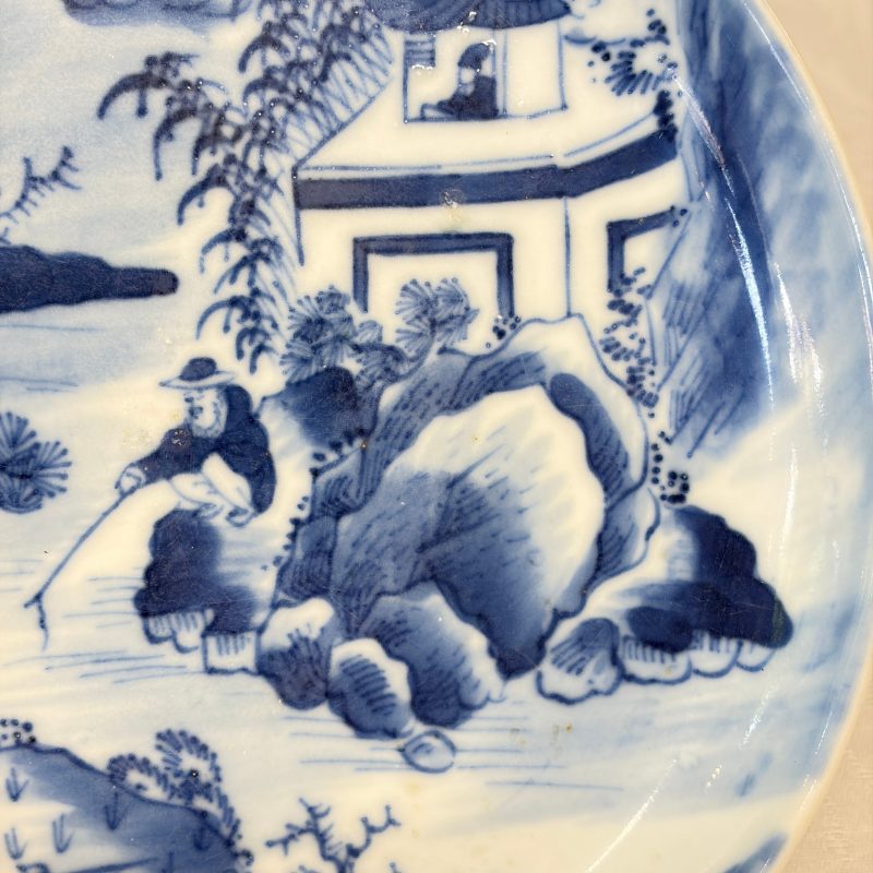 Five Chinese blue and white 'Bleu de Hue' 'Riverscape' plates - 图36