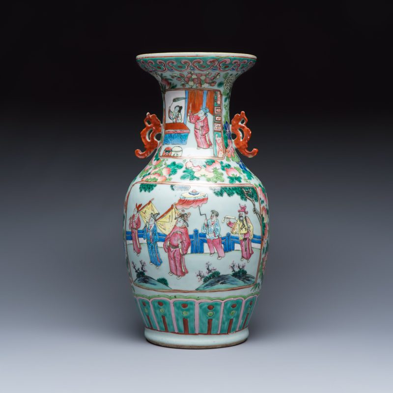 A Chinese famille rose vase with narrative design - 图3