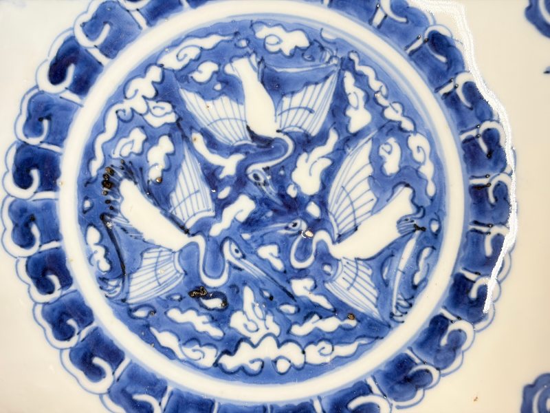 Six Chinese blue and white Ko-sometsuke 'Crane' plates for the Japanese market - 图48