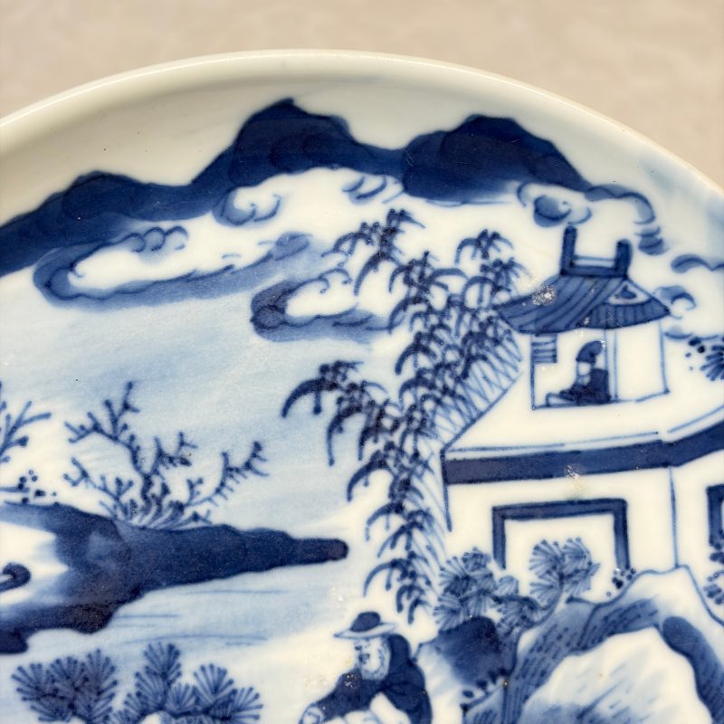 Five Chinese blue and white 'Bleu de Hue' 'Riverscape' plates - 图35