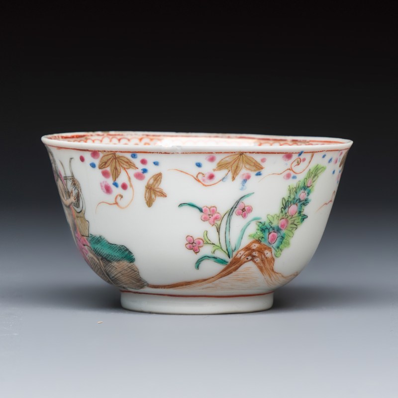 A rare Chinese famille rose export tea bowl and saucer with 'Apollo Playing the Lyre' - 图5
