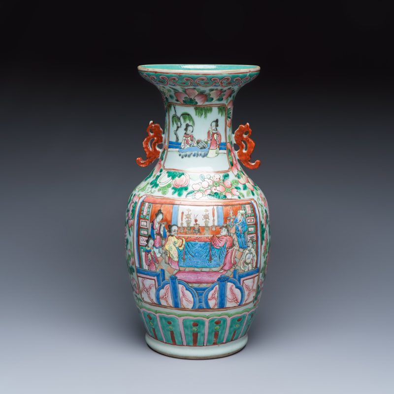 A Chinese famille rose vase with narrative design - 图5