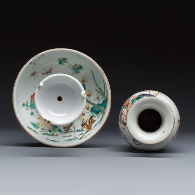 Four Chinese famille rose wares, one with gilt-bronze mounts - 图6