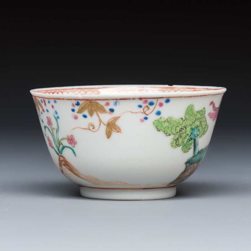 A rare Chinese famille rose export tea bowl and saucer with 'Apollo Playing the Lyre' - 图7