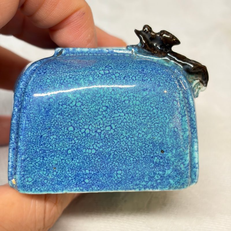A Chinese robin’s egg-glazed 'Chilong' square brush pot and a brush washer - 图21