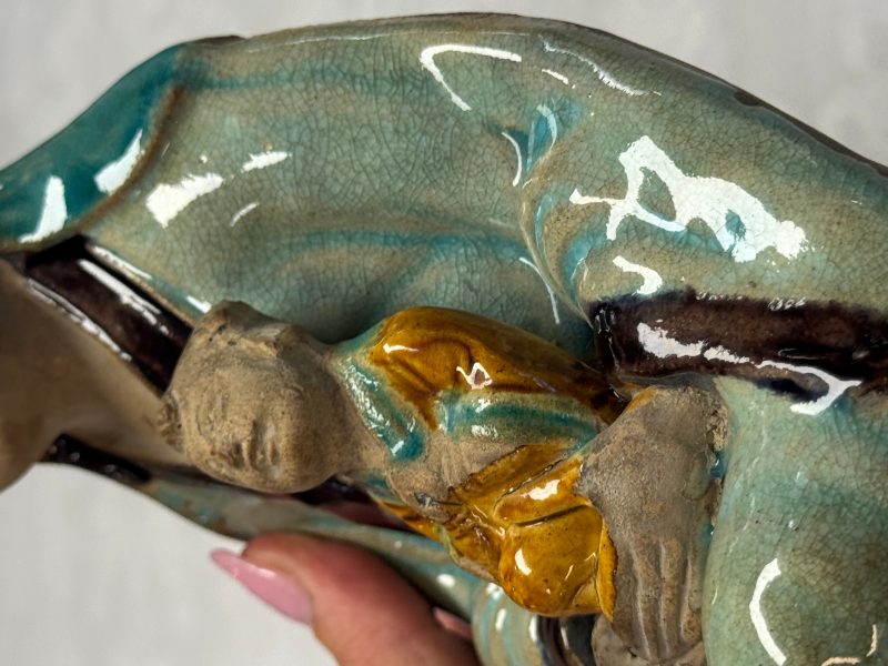 A Chinese Fahua-glazed stoneware 'Guanyin and Child' group - 图17