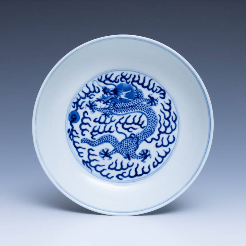 A pair of blue and white 'dragon' dishes, Guangxu mark and of the period (1875-1908) - 图5