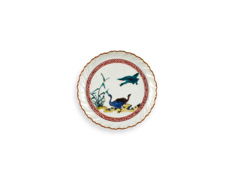 A set of five porcelain dishes, Fuku mark, Ko-Kutani type, Hizen, Edo period, circa 1650s | 色絵鴨文輪花皿　五枚　肥前　古九谷様式　江戸時代前期　1650年代 - 图4