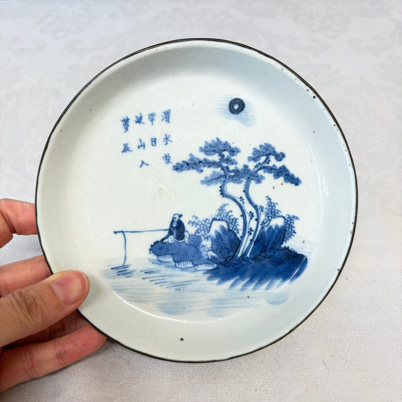 Five Chinese blue and white 'Bleu de Hue' 'Riverscape' plates - 图44
