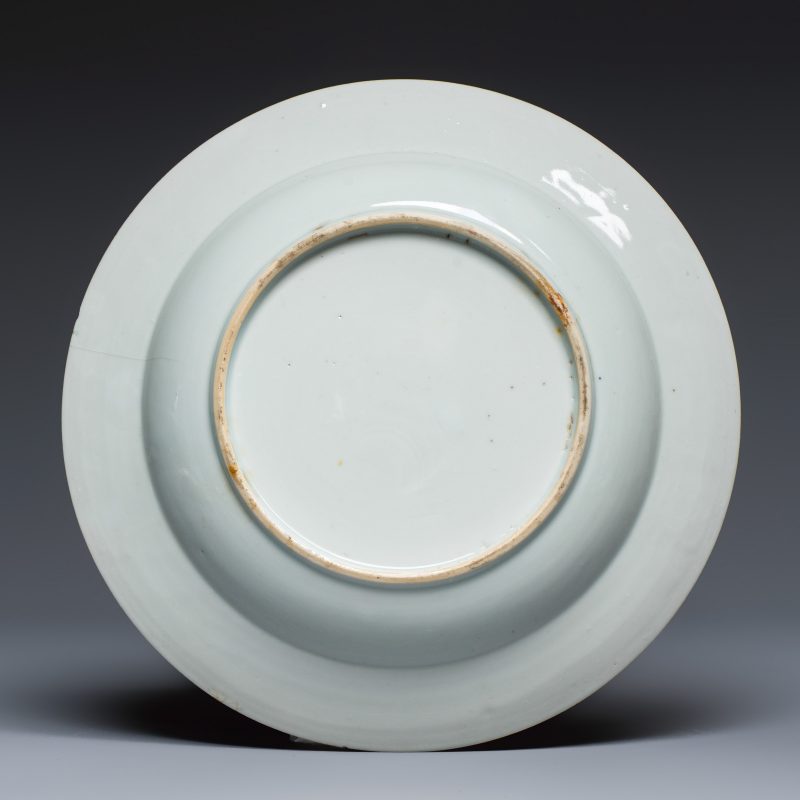 Four Chinese famille rose plates with floral and landscape design - 图7