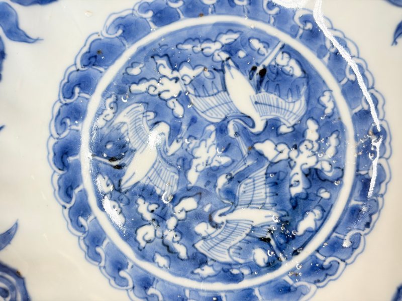 Six Chinese blue and white Ko-sometsuke 'Crane' plates for the Japanese market - 图58