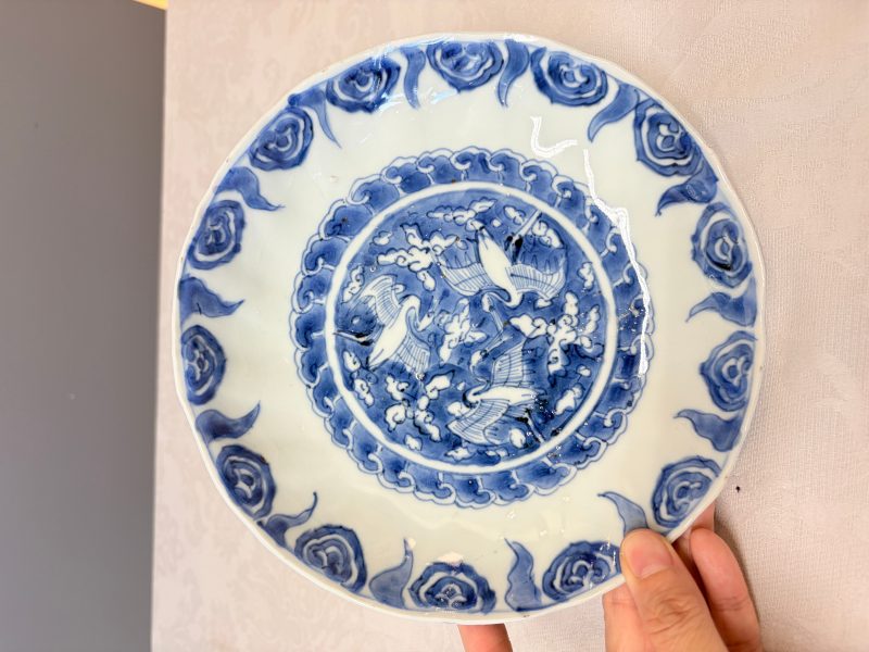 Six Chinese blue and white Ko-sometsuke 'Crane' plates for the Japanese market - 图57