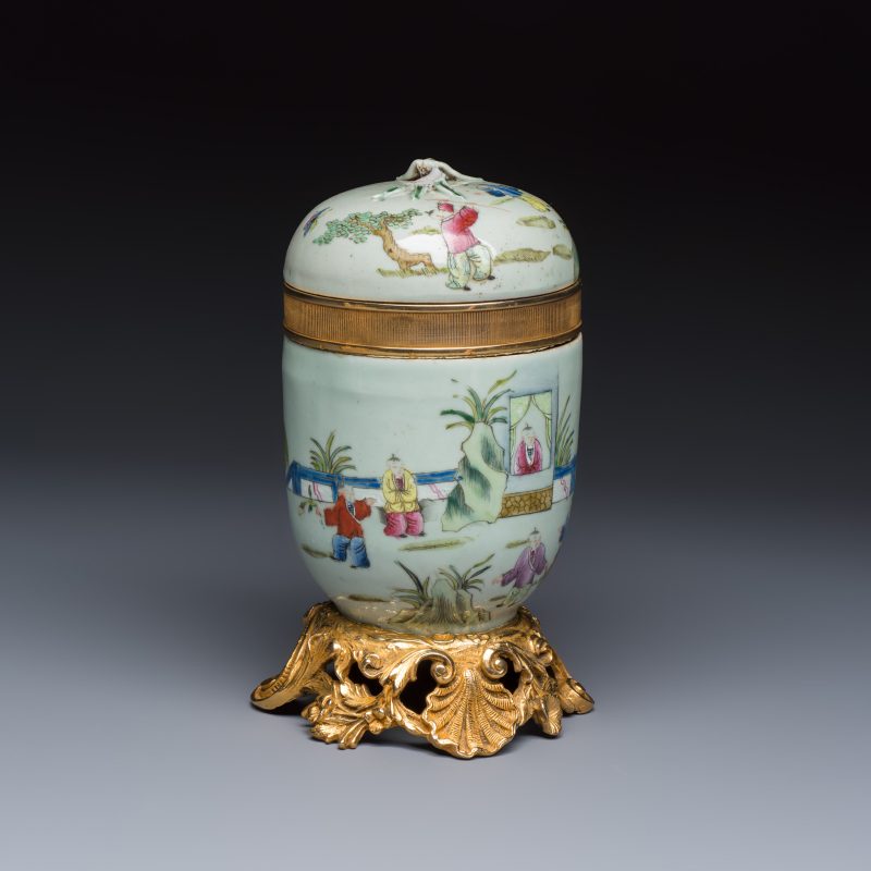 Four Chinese famille rose wares, one with gilt-bronze mounts - 图13