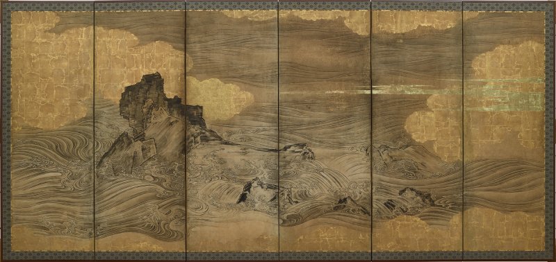 Attributed to the Hasegawa School, Waves and rocks, Edo period, 17th century | 長谷川派　波濤図屏風　江戸時代前期　17世紀 - 图8