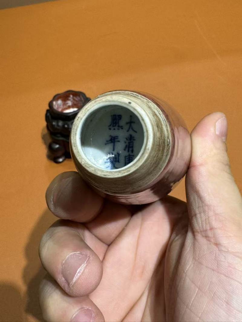 清晚期 豇豆红釉柳叶瓶 - 图12