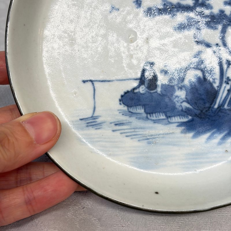 Five Chinese blue and white 'Bleu de Hue' 'Riverscape' plates - 图47