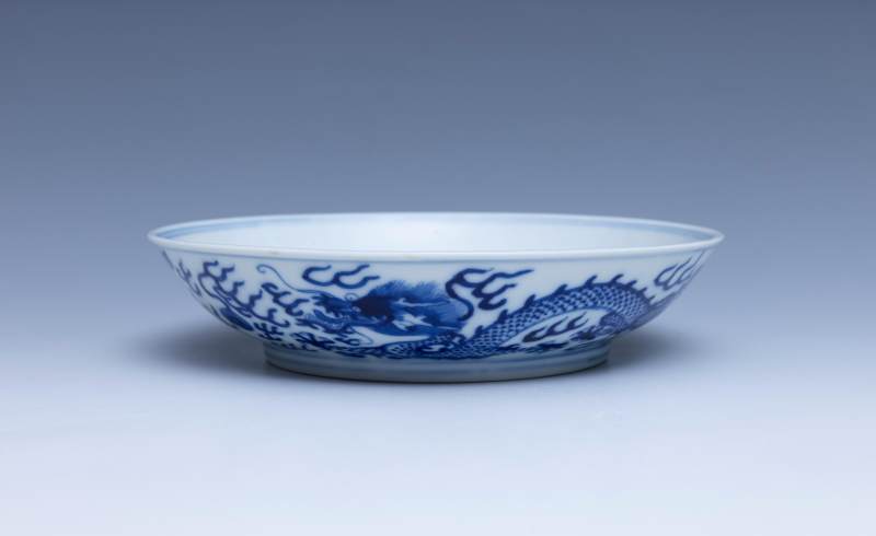 A pair of blue and white 'dragon' dishes, Guangxu mark and of the period (1875-1908) - 图8