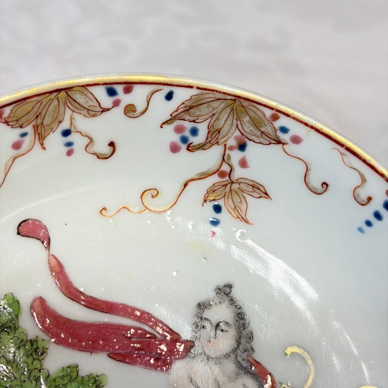 A rare Chinese famille rose export tea bowl and saucer with 'Apollo Playing the Lyre' - 图14